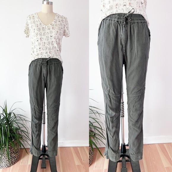 Isabel Marant Pants - Etoile Isabel Marant‎ Joggers Size 1 Moto Zippered Cuff Linen Gray Washed